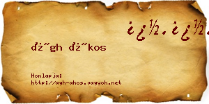 Ágh Ákos névjegykártya